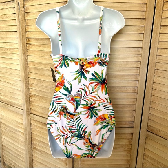 SOLD!! Ellen Tracy Swim | Floral Keyhole Halter One-Piece Swimsuit - Picture 7 of 8